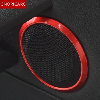 CNORICARC ABS Красная Автомобильная Дверь Аудио Динамик Круговое Кольцо Декоративная Накладка Для BMW 3 серии E90 2005-12 Молдинг интерьера Автомобиля