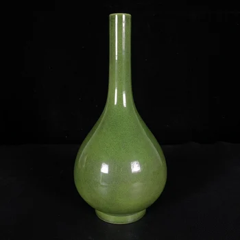 Монохромная глазурь Цин Юнчжэн, яблочно-зеленая глазурь, подвеска в виде вазы с желчным пузырем, коллекция старинного фарфора
