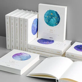 Двенадцать Созвездий Ноутбук 365 Дней Книга в твердом переплете Студенческая Толстая Тетрадь Дневник Симпатичное Творческое руководство
