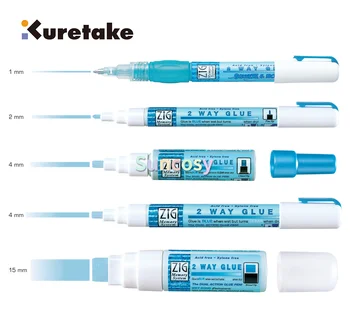 Клеевая ручка Kuretake двойного назначения, изменяющая цвет, прозрачная жидкая ручка, быстросохнущий клей, для канцелярских ручек художников