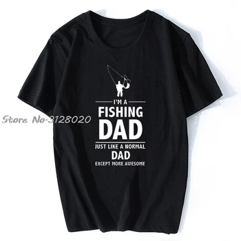 Модная повседневная мужская футболка I'M A FISH DAD - Папа / День отца / Рыба / Тематические мужские футболки-тройники