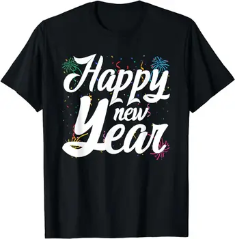 С наступающим Новым годом, праздничный фейерверк, костюм с конфетти, футболка с графическим принтом на заказ, Женская Мужская футболка, Мужская одежда Harajuku