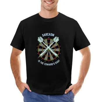 Футболка Sarcasm is the coward's dart, забавные футболки, мужская одежда, быстросохнущая футболка, мужские футболки для больших и высоких