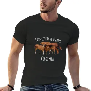 Футболка Chincoteague Island Virginia Horse Assateague Pony, винтажная футболка, спортивная рубашка, черные футболки, мужская тренировочная рубашка