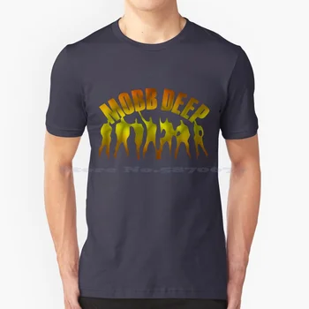 Модный продавец Mobb Deep Band Логотип Музыкальная футболка Футболка из 100% хлопка Модный Продавец Mobb Deep Band Логотип Music Prodigy Nas, Нью-Йорк