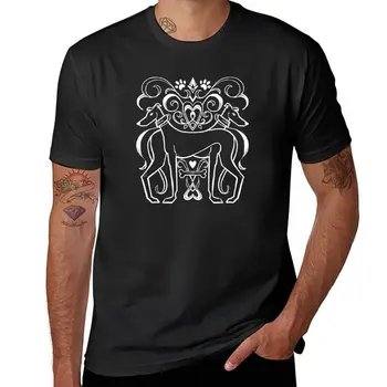 Новая черно-Белая Элегантная Дамасская футболка с гербом Борзой собаки, спортивные рубашки, мужские футболки с графическим рисунком