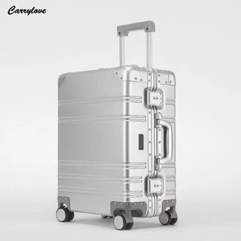 Carrylove 20-дюймовый спиннер для багажа из 100% алюминия, ручная кладь на тележке, ручной чемодан на колесиках