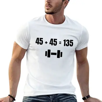 Футболка 45 + 45= 135, Футболка с мемами из спортзала, Футболка для тренировок, Классическая футболка, летняя одежда, футболка для мальчика, забавные футболки для мужчин