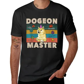 Новая винтажная футболка Dogeon Master для любителей собак, футболки с коротким рисунком, футболки больших размеров, топы, футболки для мужчин