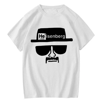 Мужская футболка с забавным принтом Гейзенберга, Повседневная Свободная футболка с круглым вырезом для мужчин, Футболка с коротким рукавом, Мужские Графические Футболки, Женская одежда