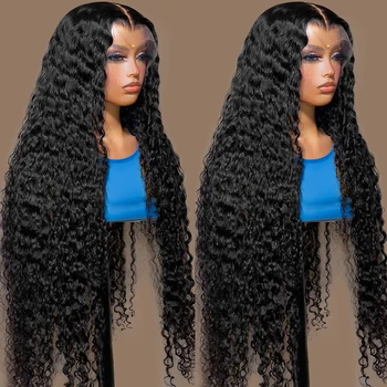 30-дюймовые парики из вьющихся человеческих волос HD 13x4 для женщин, индийские парики из человеческих волос с прозрачной застежкой 34 дюйма 4x4, Кудрявые кружевные парики из человеческих волос