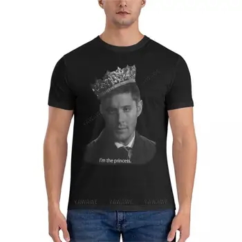 Приталенная футболка Dean Winchester Is The Princess, футболки с графическими надписями, милые топы, мужские футболки с графическими надписями, большие и высокие