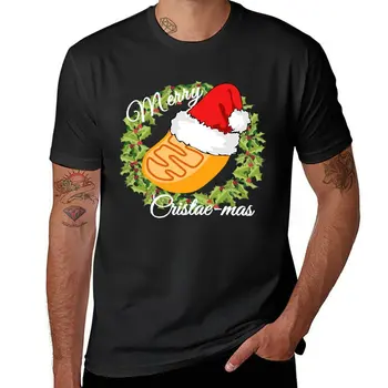 Футболка Merry Cristaemas Mitochondria, винтажная футболка, футболка оверсайз, мужские футболки с графическим рисунком, забавные
