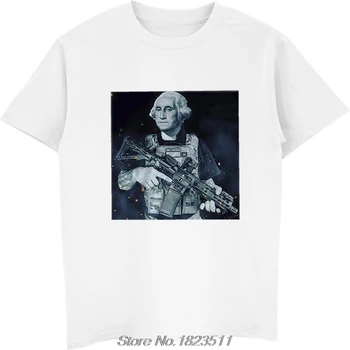 Горячая распродажа Модной Винтовки George Washington 1776 Constitution NRA Забавная футболка с правами на оружие Мужская забавная футболка Harajuku Уличная одежда