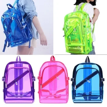 Модный прозрачный рюкзак из водонепроницаемого ПВХ, прозрачный пластиковый рюкзак на каждый день, мини-школьная сумка для ноутбука для девочек-подростков