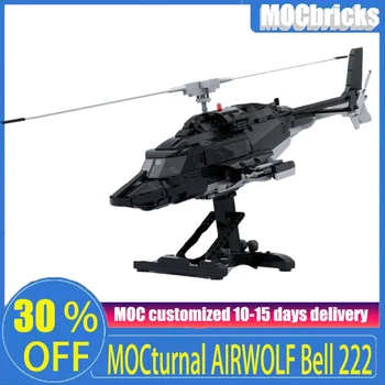 1039 шт Airwolf Bell 222 Special Ops Helicopter На заказ Moc Model Technology Bricks DIY Assembly Игрушки-самолетики для детей