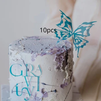 Декоративное вставляемое свадебное украшение для торта с бабочкой