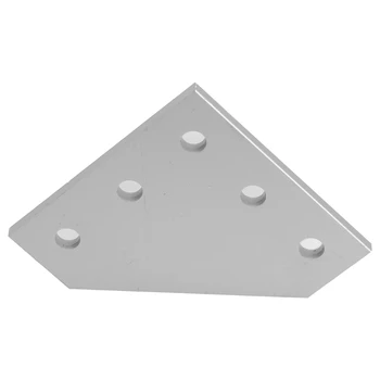 Угловой кронштейн соединительной пластины 2020 серии Серебристый Без винтов, 1шт крепежных элементов на 5 отверстий, Угловая пластина для обустройства дома