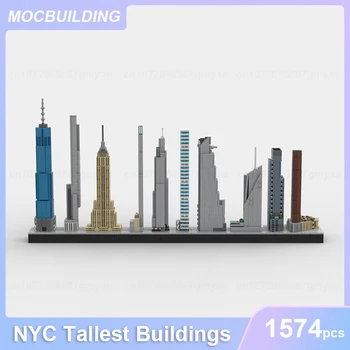 Самые высокие здания Нью-Йорка MOC Blocks DIY Assembly Bricks Архитектурная модель Обучающие Креативные Рождественские игрушки Подарок 1574ШТ