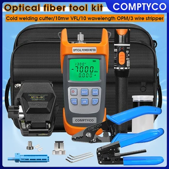 COMPTYCO 6C type Fiber Cliver Набор волоконно-оптических инструментов VFL 10km Оранжевый набор инструментов для оптического волокна G710A с измерителем оптической мощности OPM