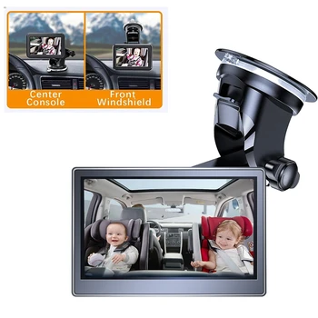 5-дюймовое детское автомобильное зеркало HD1080P на заднем сиденье, детское авто с функцией HD-камеры, автомобильный зеркальный дисплей, Многоразовый кронштейн-присоска