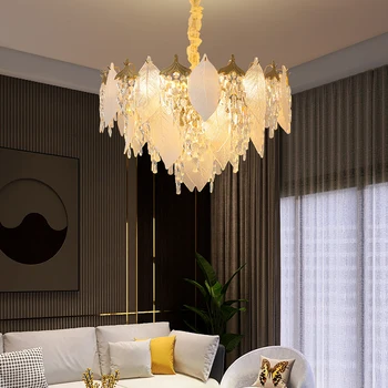 Французская гостиная, Атмосферная люстра, Хрустальная лампа для столовой в главной спальне, роскошные лампы