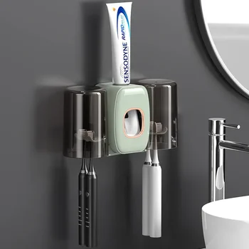 Простая настенная автоматическая соковыжималка для зубной пасты Lazy, экономящая трудозатраты, в одно касание, с чашкой, набор для зубных щеток